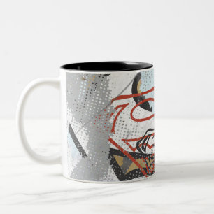 Supergirl Comic Capers Pattern 1 Two-Tone Coffee Mug