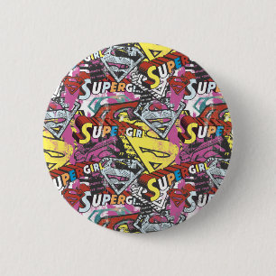Supergirl Comic Capers Pattern 4 6 Cm Round Badge
