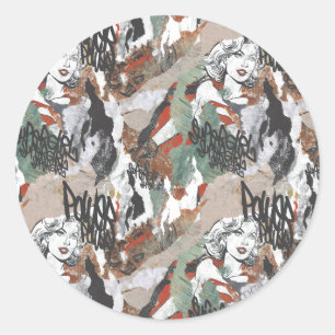 Supergirl Comic Capers Pattern 6 Classic Round Sticker