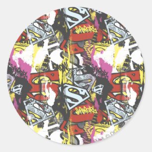 Supergirl Comic Capers Pattern 7 Classic Round Sticker