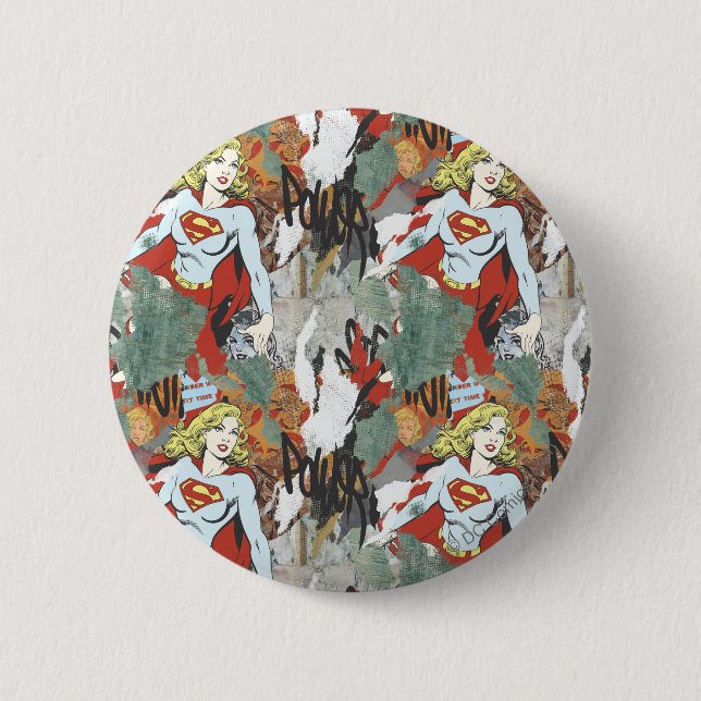 Supergirl Comic Capers Pattern 8 6 Cm Round Badge (Front)