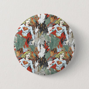 Supergirl Comic Capers Pattern 8 6 Cm Round Badge
