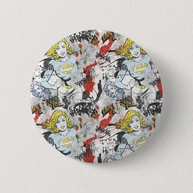Supergirl Comic Capers Pattern 9 6 Cm Round Badge (Front)