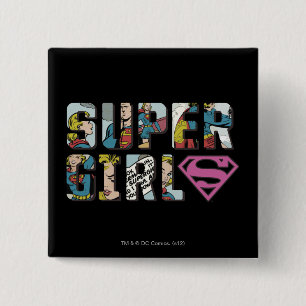 Supergirl Comic Logo 15 Cm Square Badge