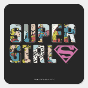 Supergirl Comic Logo Square Sticker