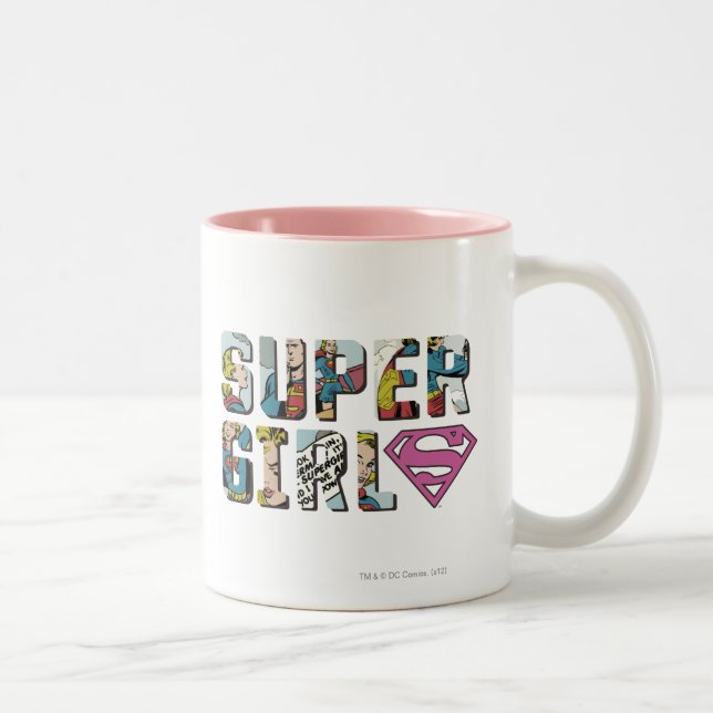Supergirl Comic Logo Two-Tone Coffee Mug (Right)