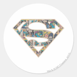 Supergirl Comic Strip Logo Classic Round Sticker