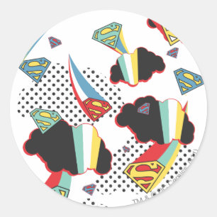 Supergirl Crazy Sky Classic Round Sticker