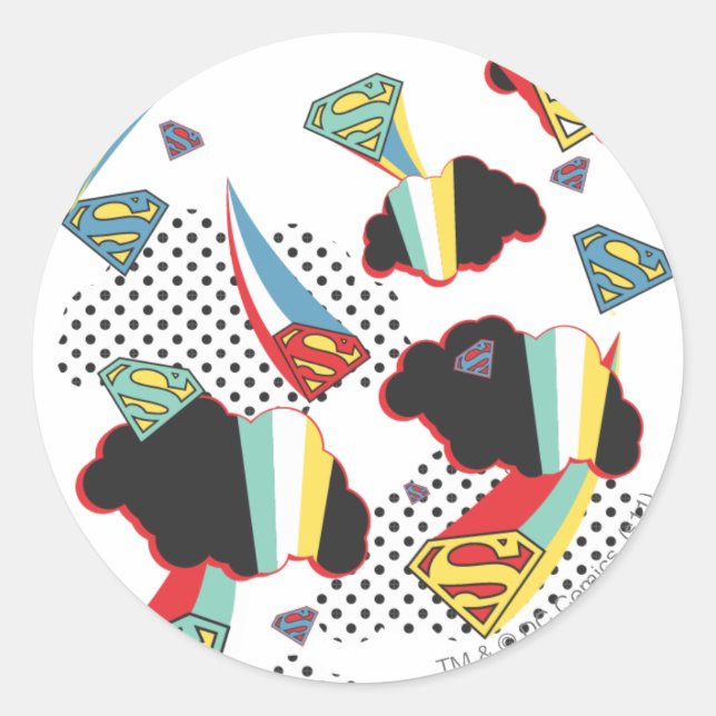 Supergirl Crazy Sky Classic Round Sticker (Front)