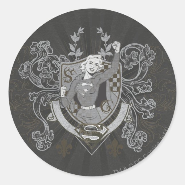 Supergirl Crest Classic Round Sticker (Front)