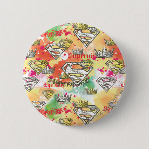 Supergirl Crown Pattern 6 Cm Round Badge