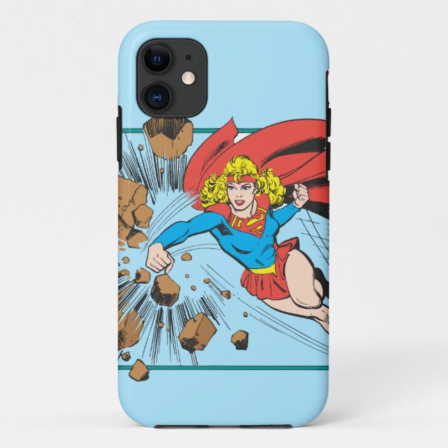 Supergirl Destroys Boulder Case-Mate iPhone Case (Back)