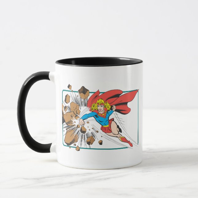 Supergirl Destroys Boulder Mug (Left)