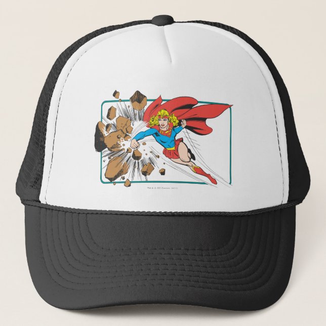 Supergirl Destroys Boulder Trucker Hat (Front)