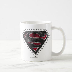 Supergirl Distressed Logo Black and Red Coffee Mug