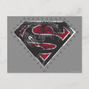 Supergirl Distressed Logo Black and Red Postcard