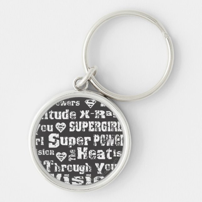 Supergirl Distressed Text Key Ring (Front)