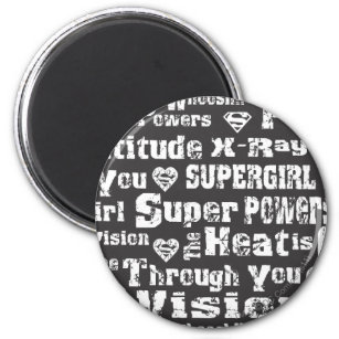 Supergirl Distressed Text Magnet