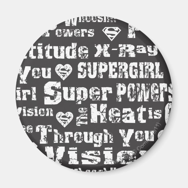 Supergirl Distressed Text Magnet (Front)