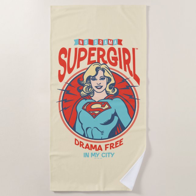 Supergirl Drama Free In My City Beach Towel (Front)