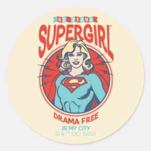 Supergirl Drama Free In My City Classic Round Sticker