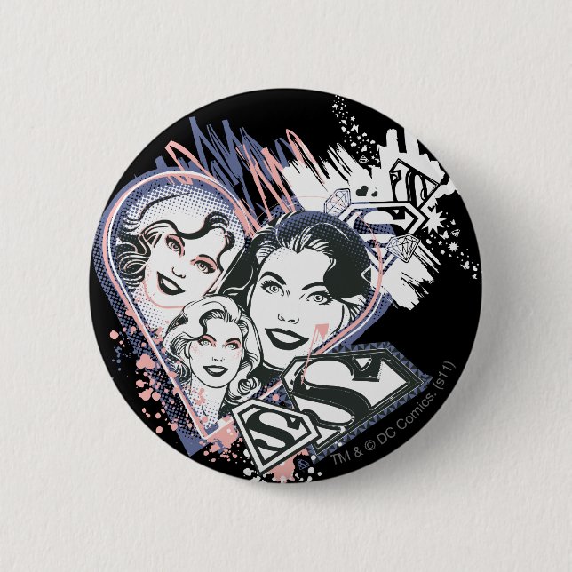 Supergirl Face Collage 6 Cm Round Badge (Front)