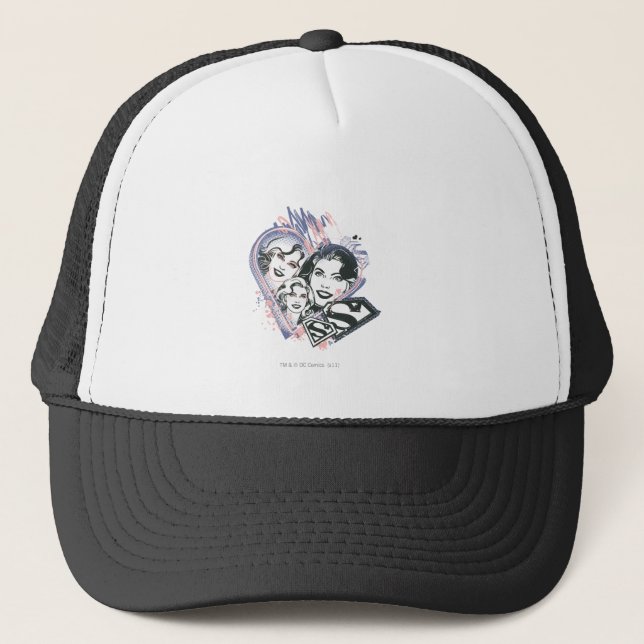 Supergirl Face Collage Trucker Hat (Front)