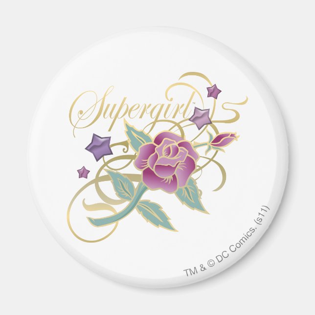 Supergirl Fancy Roses Magnet (Front)