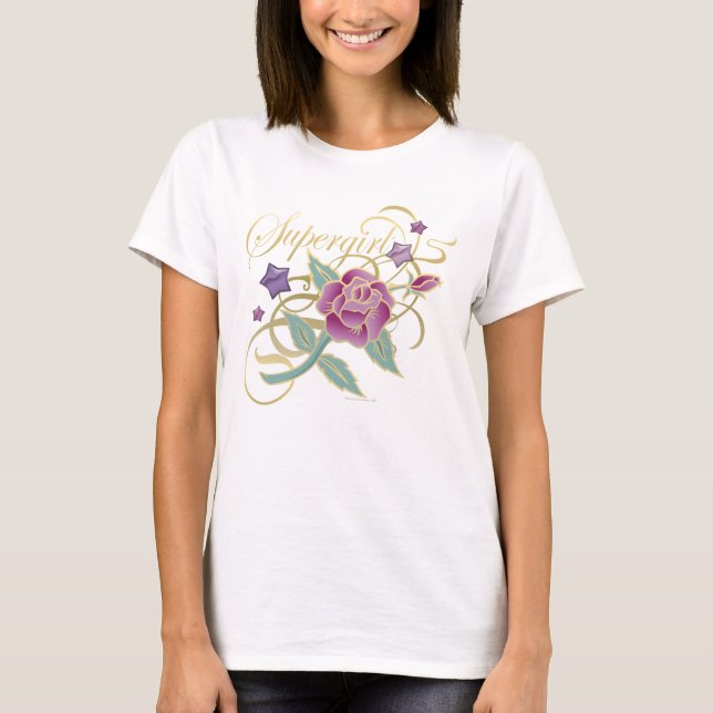 Supergirl Fancy Roses T-Shirt (Front)