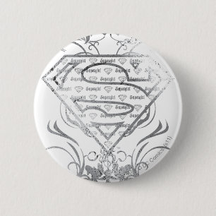Supergirl Fancy Silver Logo 6 Cm Round Badge
