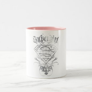 Supergirl Fancy Silver Logo Two-Tone Coffee Mug