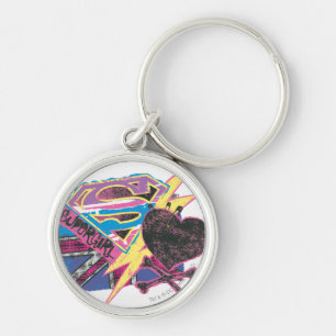 Supergirl Flag and Crossbones Key Ring
