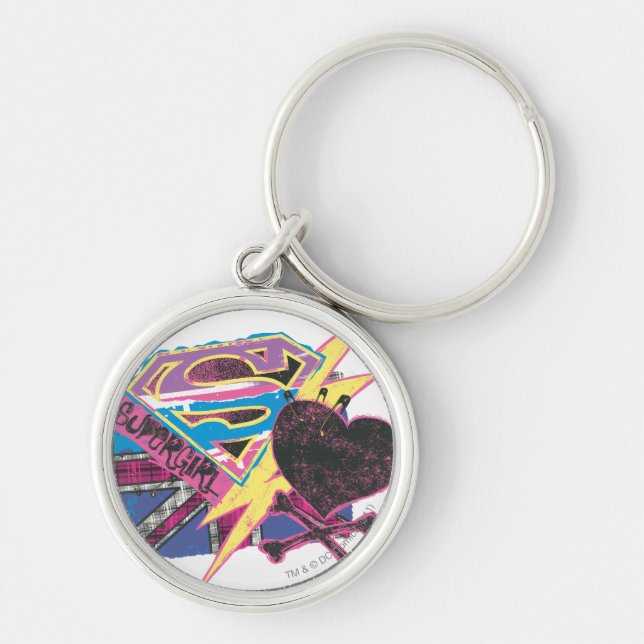 Supergirl Flag and Crossbones Key Ring (Front)