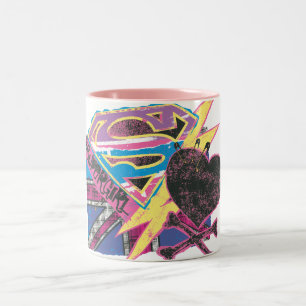 Supergirl Flag and Crossbones Two-Tone Coffee Mug