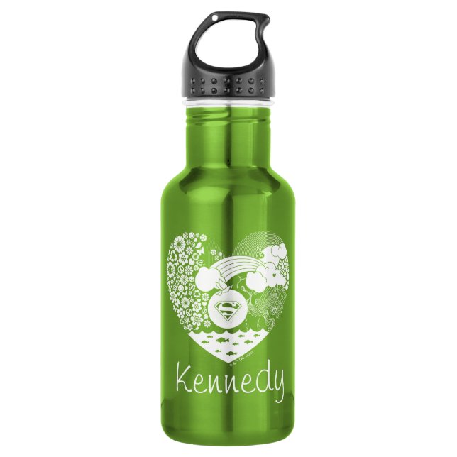 Supergirl Floral Peace Heart Graphic 532 Ml Water Bottle (Front)