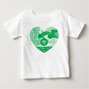Supergirl Floral Peace Heart Graphic Baby T-Shirt