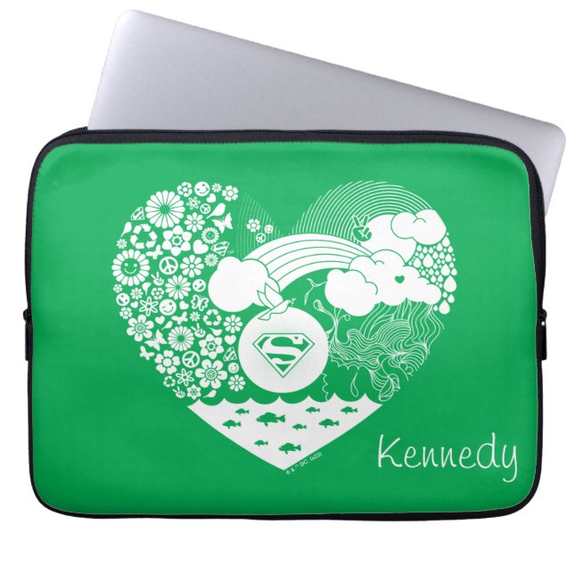 Supergirl Floral Peace Heart Graphic Laptop Sleeve (Front)