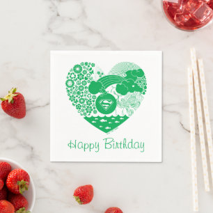 Supergirl Floral Peace Heart Graphic Napkin