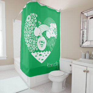 Supergirl Floral Peace Heart Graphic Shower Curtain