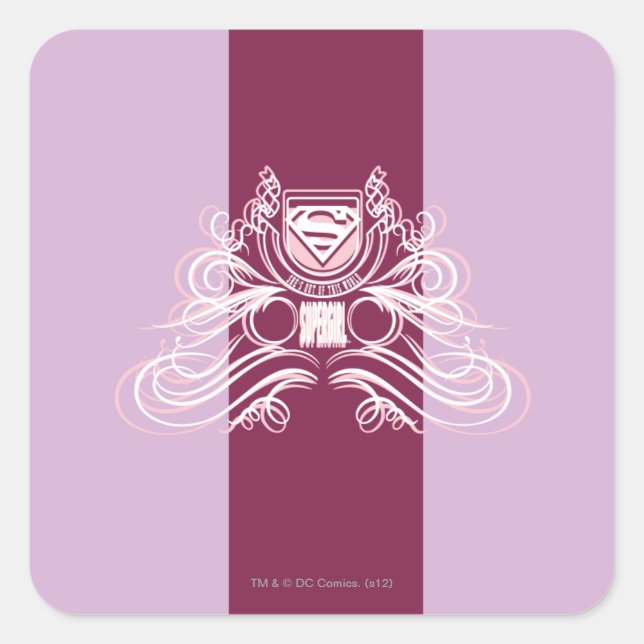 Supergirl Flourish Design Square Sticker (Front)