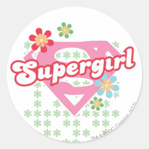 Supergirl Flower Madness Classic Round Sticker