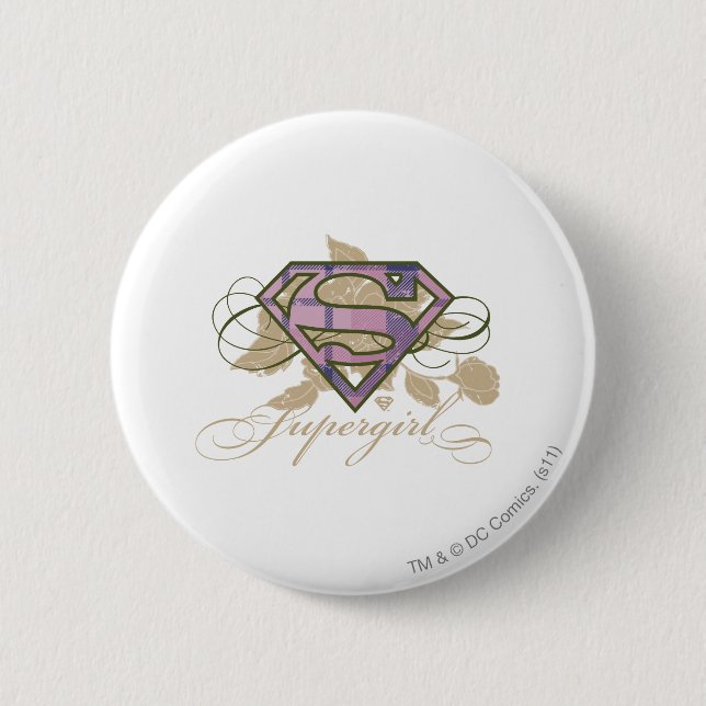 Supergirl Flowers 6 Cm Round Badge (Front)