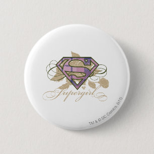 Supergirl Flowers 6 Cm Round Badge