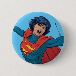 Supergirl Flying in Blue Suit 6 Cm Round Badge