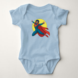 Supergirl Flying in Blue Suit Baby Bodysuit