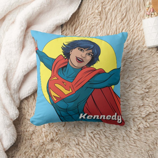 Supergirl Flying in Blue Suit Cushion (Blanket)