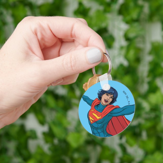 Supergirl Flying in Blue Suit Key Ring (Hand)