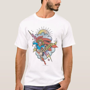 Supergirl Flying Lightning Tattoo T-Shirt