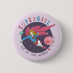 Supergirl Flying Upwards Illustration 6 Cm Round Badge