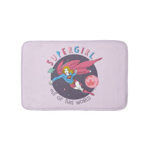 Supergirl Flying Upwards Illustration Bath Mat